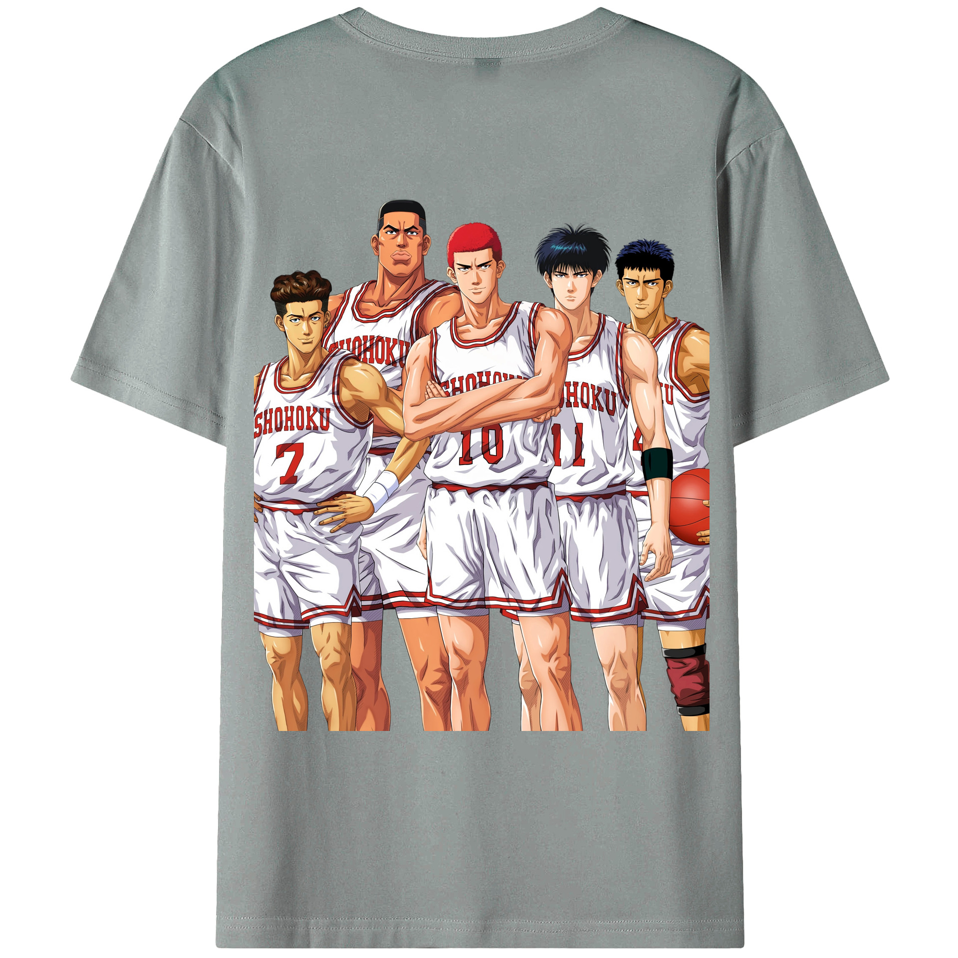 （画像用） SLAM DUNK／スラムダンク 綿100％ メンズ半袖Tシャツ（バックプリント） 通気性